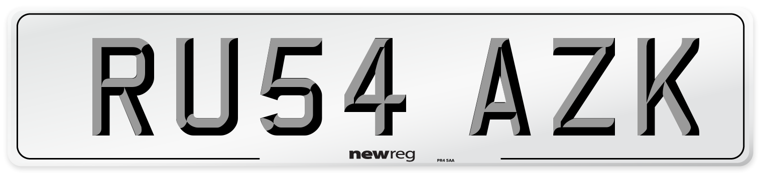 RU54 AZK Number Plate from New Reg